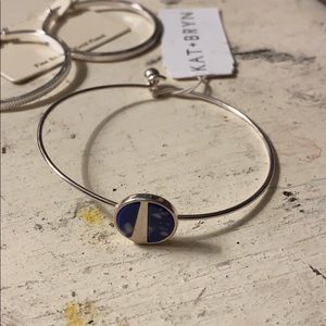 Fine silver and gold plate earrings and bracelet